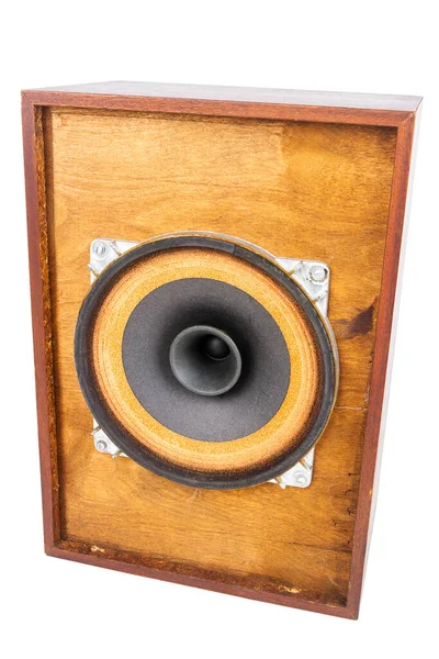 Single Vintage Speaker Full Range Driver Isolated White Background — Stock Photo, Image