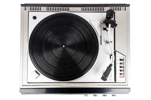 Tocadiscos Vintage Aislados Sobre Fondo Blanco — Foto de Stock