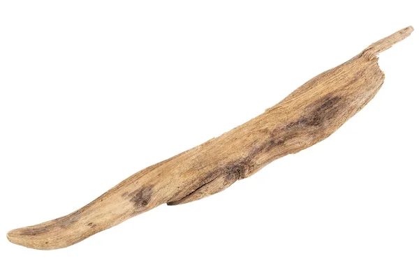 Fehér Alapon Elszigetelt Driftwood Darab — Stock Fotó