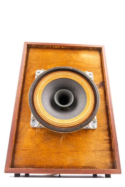 Single Vintage Speaker Full Range Driver Isolated White Background — Stock Photo, Image