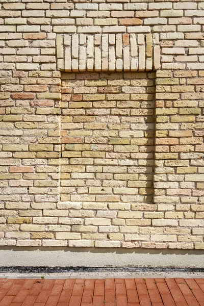 Background Old Yellow Brick Wall Texture Abstract Architecture Wallpaper — Stockfoto
