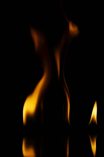 Fire Flames Isolated Black Background — Stock Photo, Image