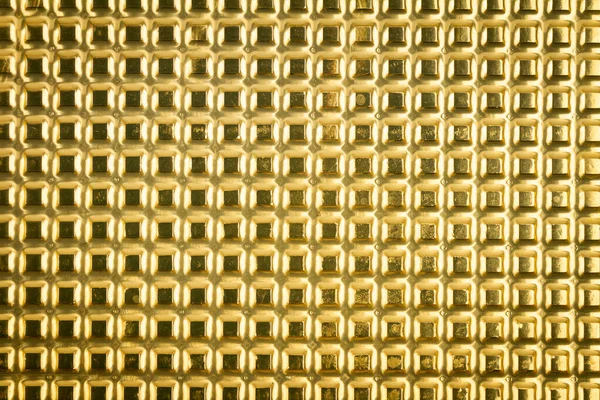 Zlatý Plast Balení Jídlo Zásobník Textura Pozadí — Stock fotografie