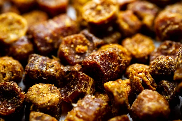 Extreme close up of bee bread. Selective focus. Shallow depth of field