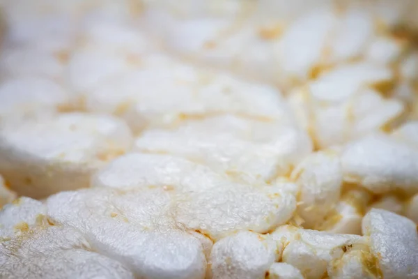 Ekstremalne Zbliżenie Tekstury Krakersa Ryżowego Diety Płytka Głębia Ostrości Ostrość — Zdjęcie stockowe