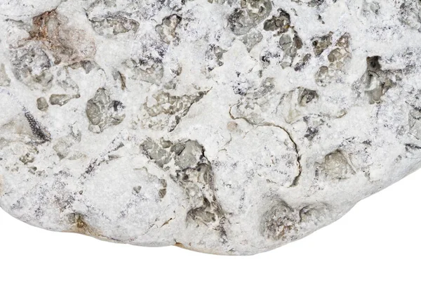 Teil Eines Grauen Steins Isoliert Auf Weißem Hintergrund — Stockfoto