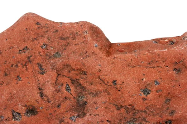 Частина Червоного Каменю Ізольована Білому Тлі — стокове фото