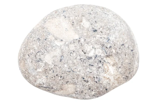 白い背景に孤立した灰色の小石のトップビュー — ストック写真