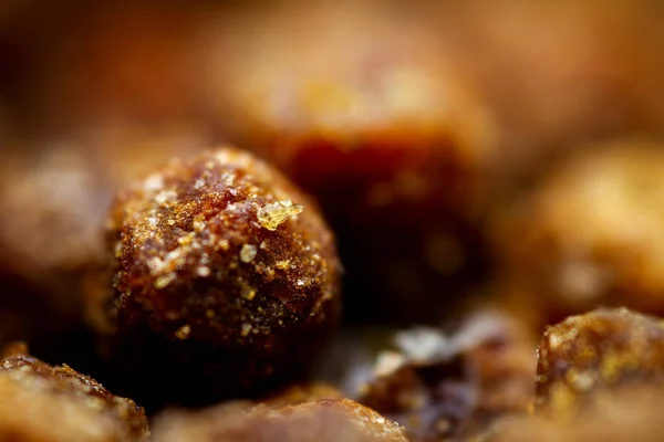 Extreme close up of bee bread. Selective focus. Shallow depth of field