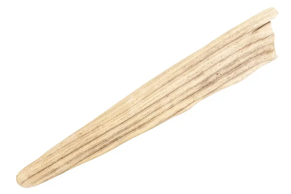 Pezzo Legno Driftwood Isolato Sfondo Bianco — Foto Stock