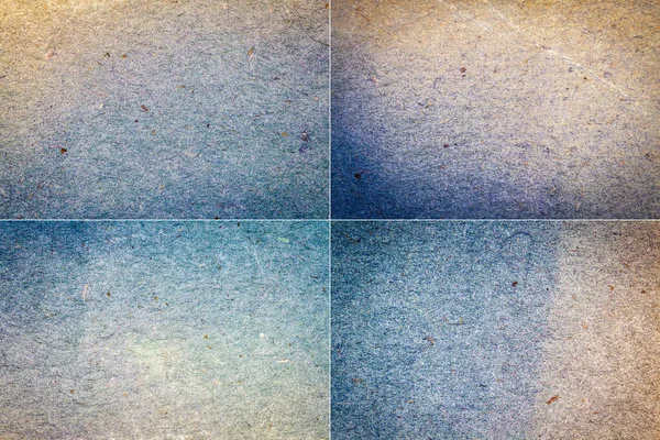 Verzameling Van Blauwe Gele Handgemaakte Ambachtelijke Papier Textuur Achtergronden Oude — Stockfoto