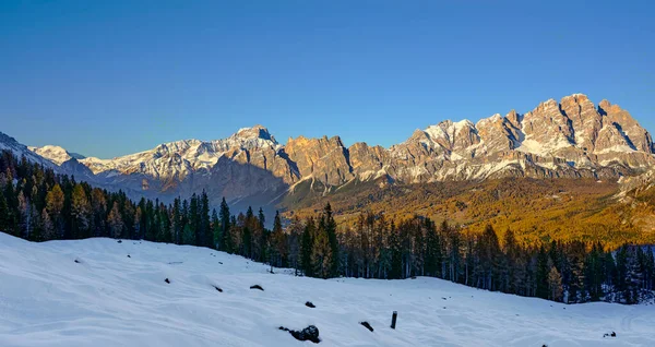 Vista Atardecer Del Monte Cristallo Cortina Ampezzo Véneto Italia Europa — Foto de Stock