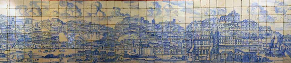 Azulejos panorama, Lizbona, Portugalia Zdjęcia Stockowe bez tantiem