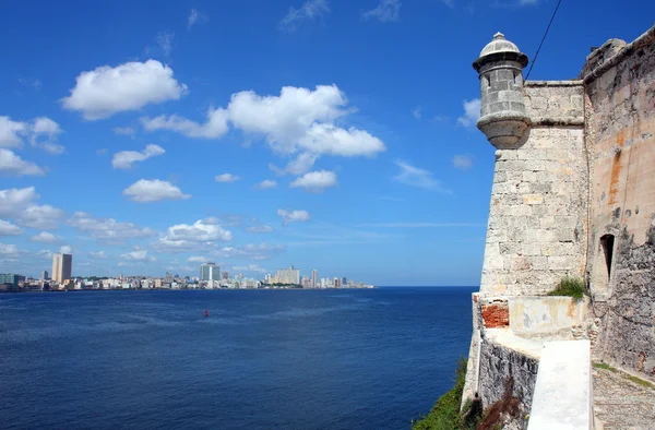 Widok z morro twierdza, Hawana, Kuba Zdjęcie Stockowe