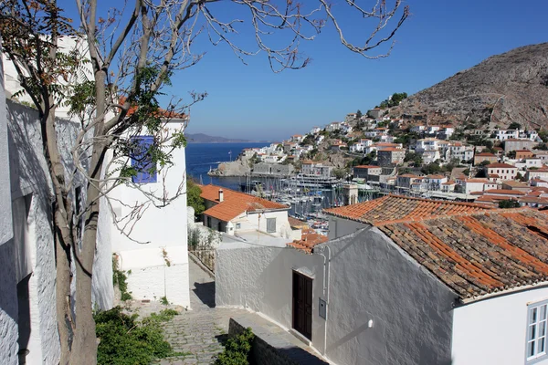 Panoramic view of Hydra port II, Greece — Stock Photo, Image