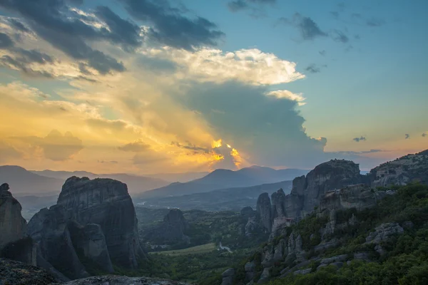 Zachód słońca na Meteory ii, Grecja — Zdjęcie stockowe