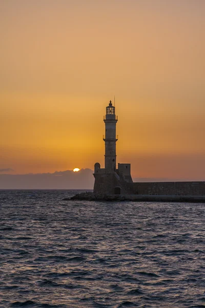 Ηλιοβασίλεμα, Χανίων, Κρήτη, Ελλάδα — Φωτογραφία Αρχείου