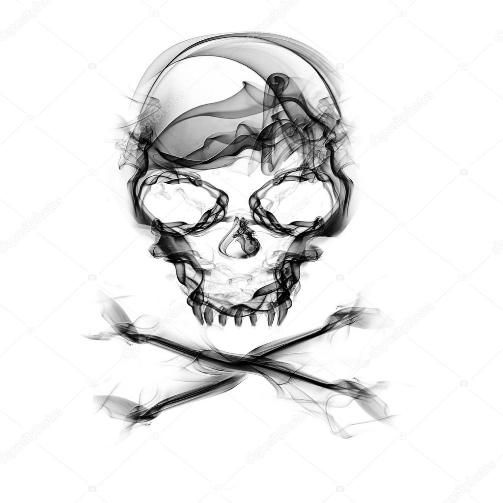 Pirate skull isolated on white background