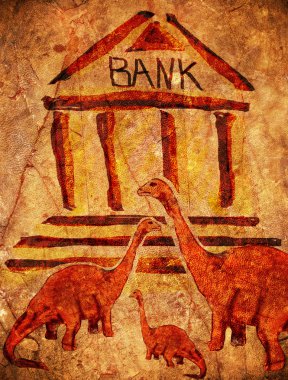 prehistoric bank clipart