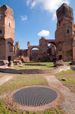 Terme di caracalla calidarium kalıntıları dikey roma - İtalya