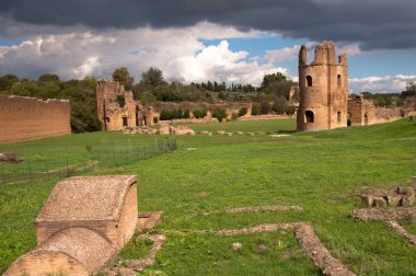 Ruins from Circo di Massenzio at Roma - italy clipart