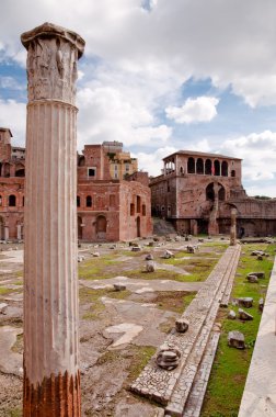 Foro Borghese'nin ve Roma sütun Roma - İtalya