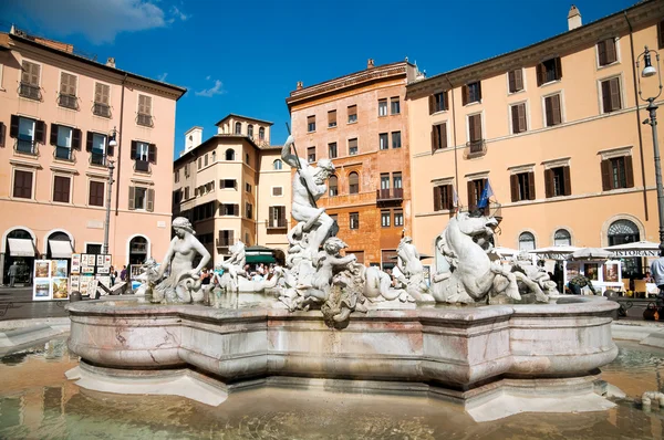 Fontana di Neptuno на площі Пьяцца Навона - Рома - Італія — стокове фото