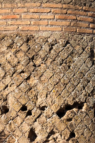 Detalles de la antigua pared de ladrillos romanos en Villa Adriana — Foto de Stock