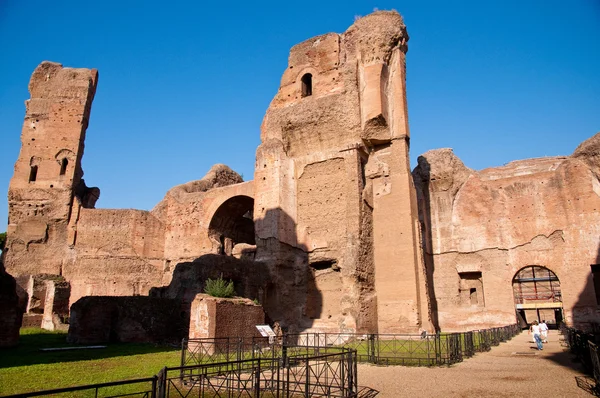 Ruins from Frigidarium and path on Caracalla springs at Rome — Stock Photo, Image