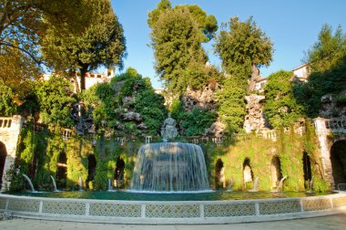 villa d-Este tivoli, Fontana del ovato Önden Görünüm