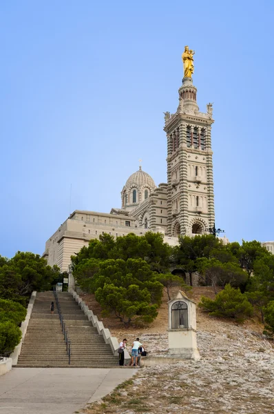 Basilique Notre dame de la garde at Marseille vertical view — Stock Photo, Image