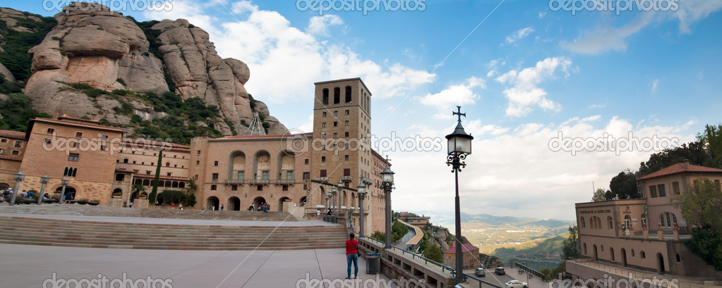 Panoramic view of Montserrat Monastery