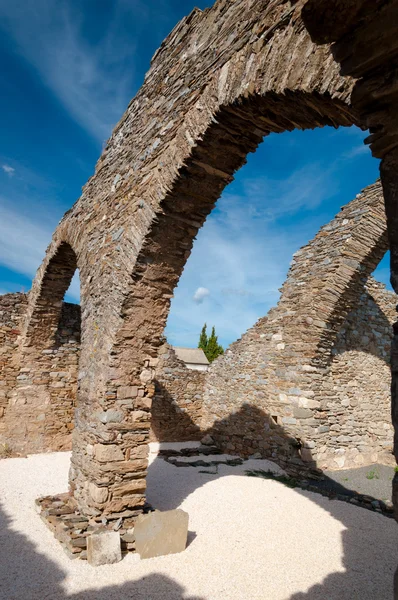 Architectural riuns at Graveyard near Lastours — Stock Photo, Image