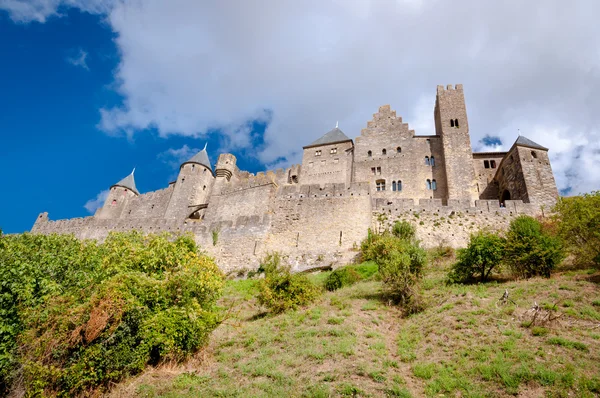 Châteaux de la cite widok z zewnątrz ściany w carcassonne — Zdjęcie stockowe