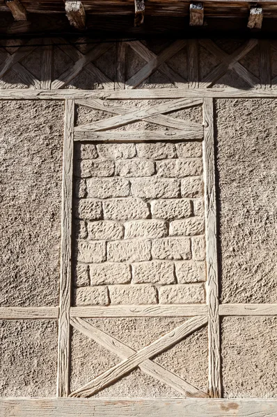 Докладна інформація про середньовічні стіни в carcassonne — стокове фото