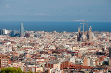 panoramik manzaralı la sagrada familia ve agbar BÜ Barselona