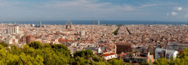 Barcelona şehrinin panoramik görüntüsü