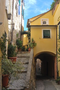 Ortaçağ İtalyan Köyü, cervo, liguria, İtalya
