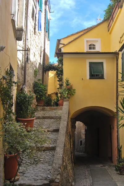 Középkori olasz Village, Cervo, Liguria, Olaszország — Stock Fotó