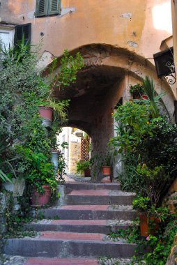 Ortaçağ İtalyan Köyü, cervo, liguria, İtalya