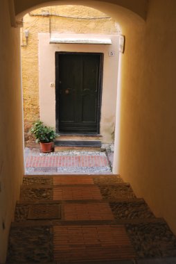 Ortaçağ İtalyan Köyü, cervo, liguria, İtalya