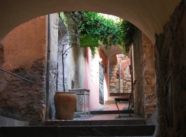 Ortaçağ İtalyan Köyü, cervo, liguria, İtalya