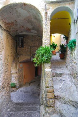 Ortaçağ İtalyan Köyü, cervo, liguria, İtalya