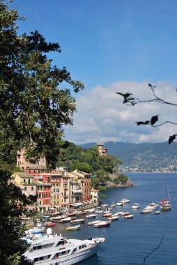 Portofino, Liguria, İtalya yolunda.