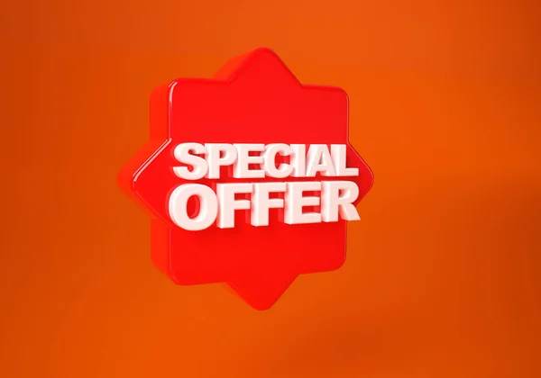 Specialerbjudande Text Banner Försäljning Rabatt Göra Grafisk Röd Etikett Isolerad — Stockfoto