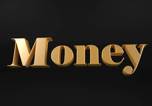 Isolierte Goldenes Wort Geld Auf Balck Hintergrund Illustration — Stockfoto