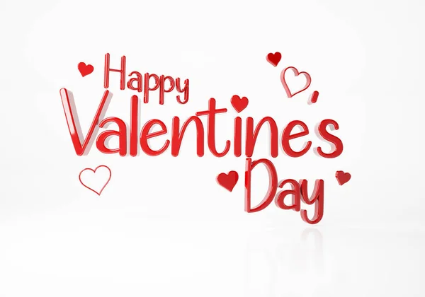 Valentinstag Hintergrund Mit Herzmuster Und Typografie Von Glücklichen Valentinstag Text — Stockfoto