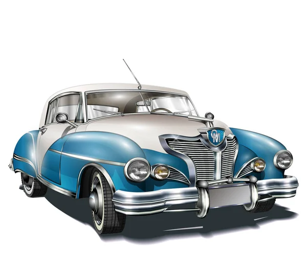 Coche Retro Aislado Sobre Fondo Blanco — Vector de stock