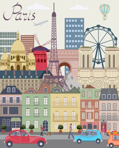 Vector City arka planı. Paris.
