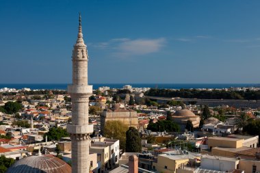 Rodos eski şehrin panoramik manzara